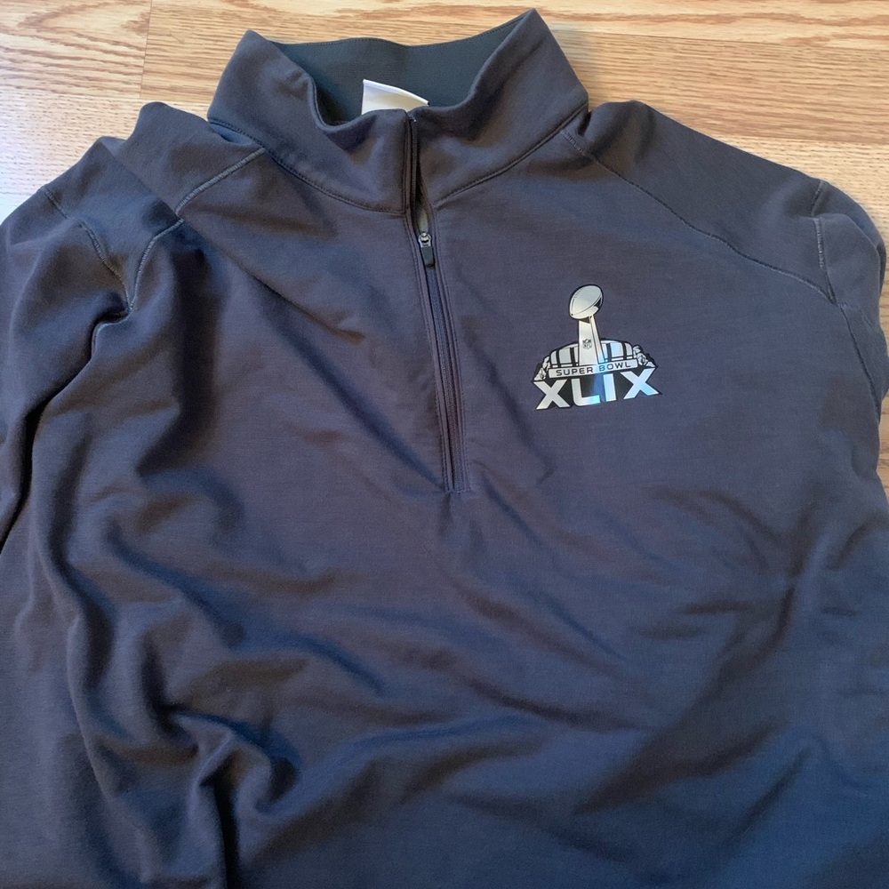 Nike Men's Navy Blue Half-Zip Lightweight Jacket with XLIX Super Bowl Logo